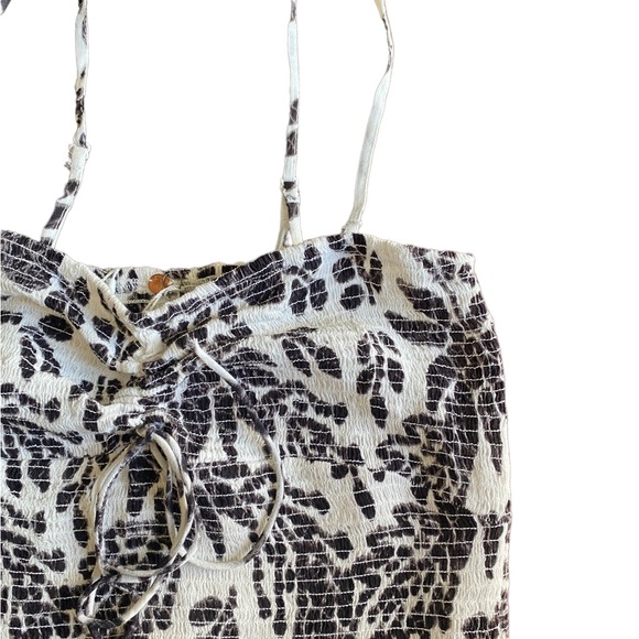 Free People Black and White Smocked Crop Top - Picture 3 of 11